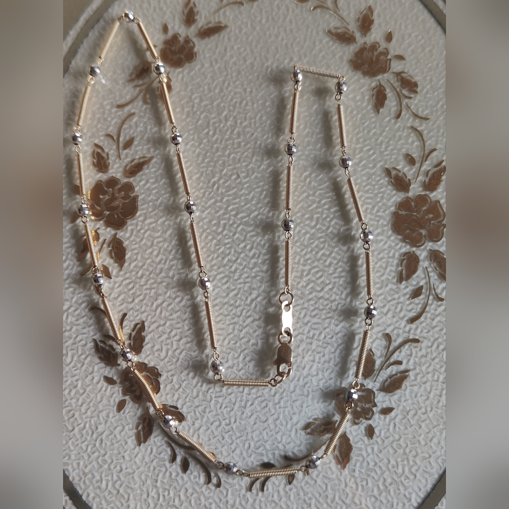 ON HOLD✨ 14k Two-Tone Barrel Link Necklace ✨